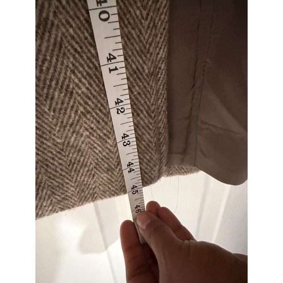 Nobler Fashions Women's Wool Blend Herringbone Shawl Collar Overcoat Tan - Picture 8 of 11